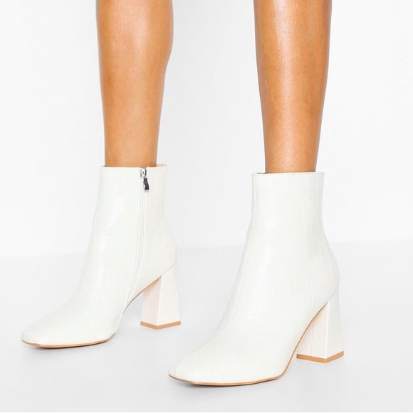 Boohoo Shoes - Boohoo: CROC BLOCK HEEL SHOE BOOTS
